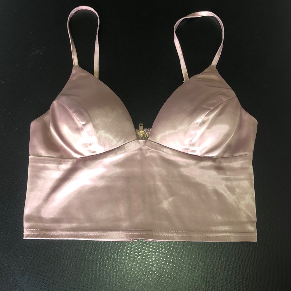 Charlotte Russe satin blush bustier